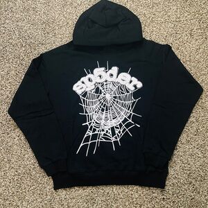 Black Spider Web Graphic Hoodie